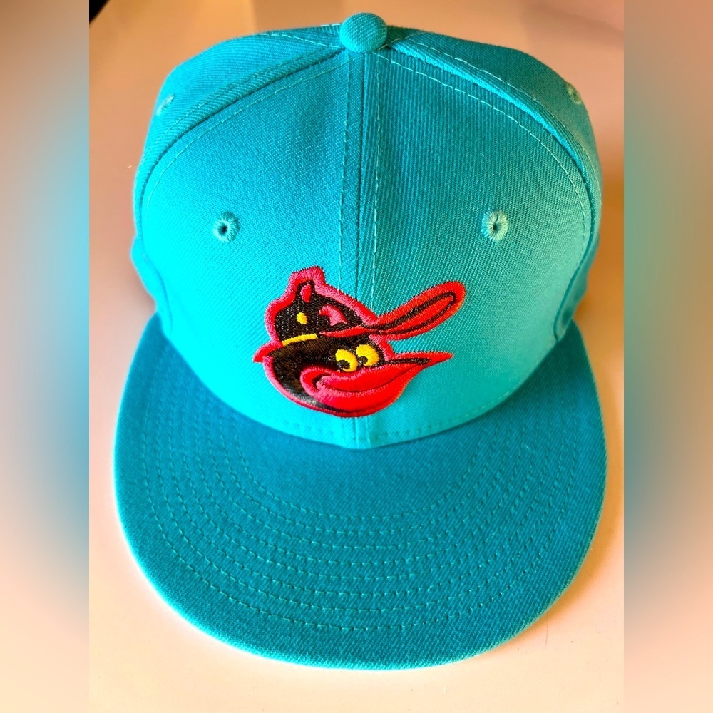 New Era Baltimore Orioles Fitted - Teal / Blue w/ Yellow UV - size 7 1/8